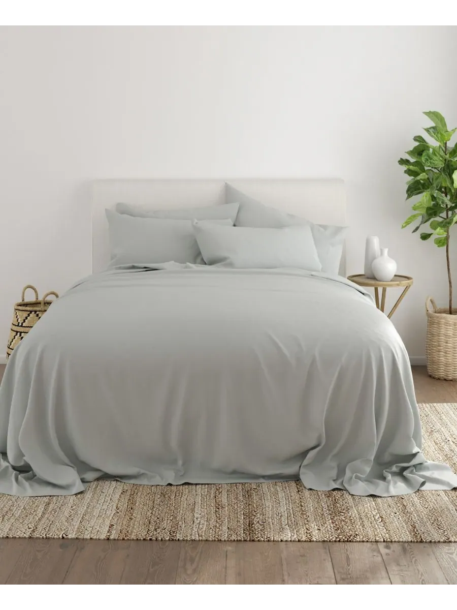 Комплект постельного белья Solids in Style из 6 предметов, размер Queen Ienjoy Home — изображение 2 из 6, светлый серый