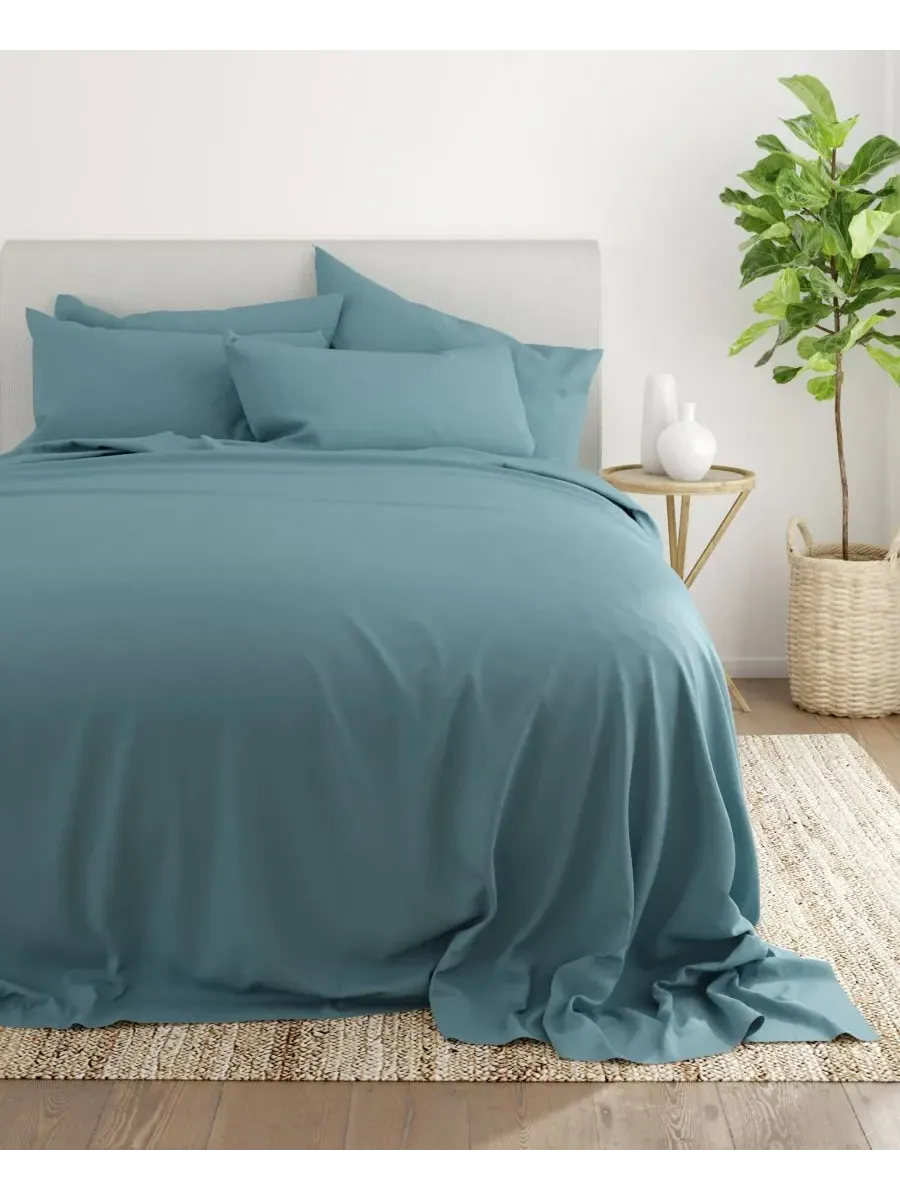 Комплект постельного белья Solids in Style из 6 предметов, размер Queen Ienjoy Home — изображение 3 из 5, океанский