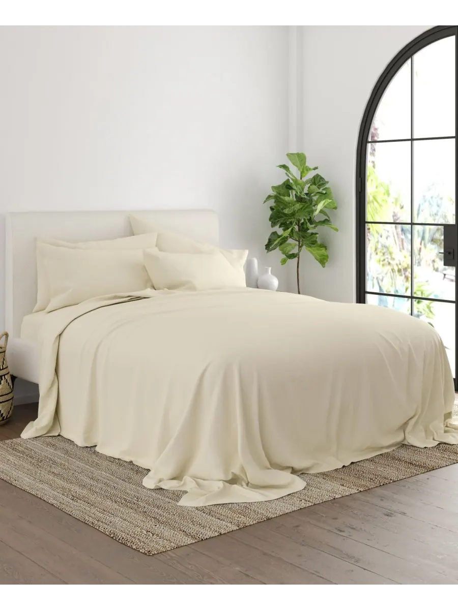 Комплект постельного белья Solids in Style из 6 предметов, размер Queen Ienjoy Home — изображение 3 из 6, белый