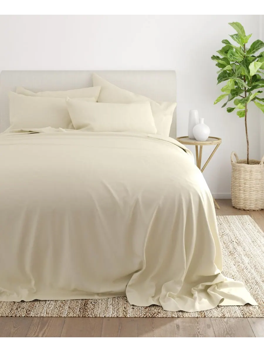 Комплект постельного белья Solids in Style из 6 предметов, размер Queen Ienjoy Home — изображение 4 из 6, белый
