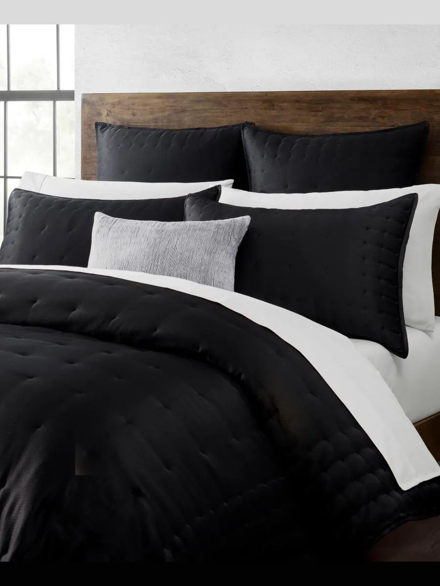 Шелковая наволочка с чеканкой, размер Королевский Donna Karan Home — изображение 4 из 4, черный