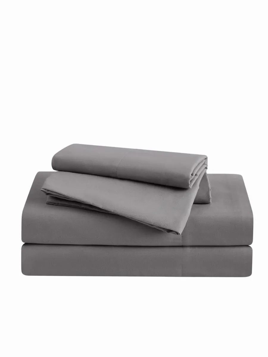 Комплект постельного белья из 4 предметов, размер King Truly Soft — серый