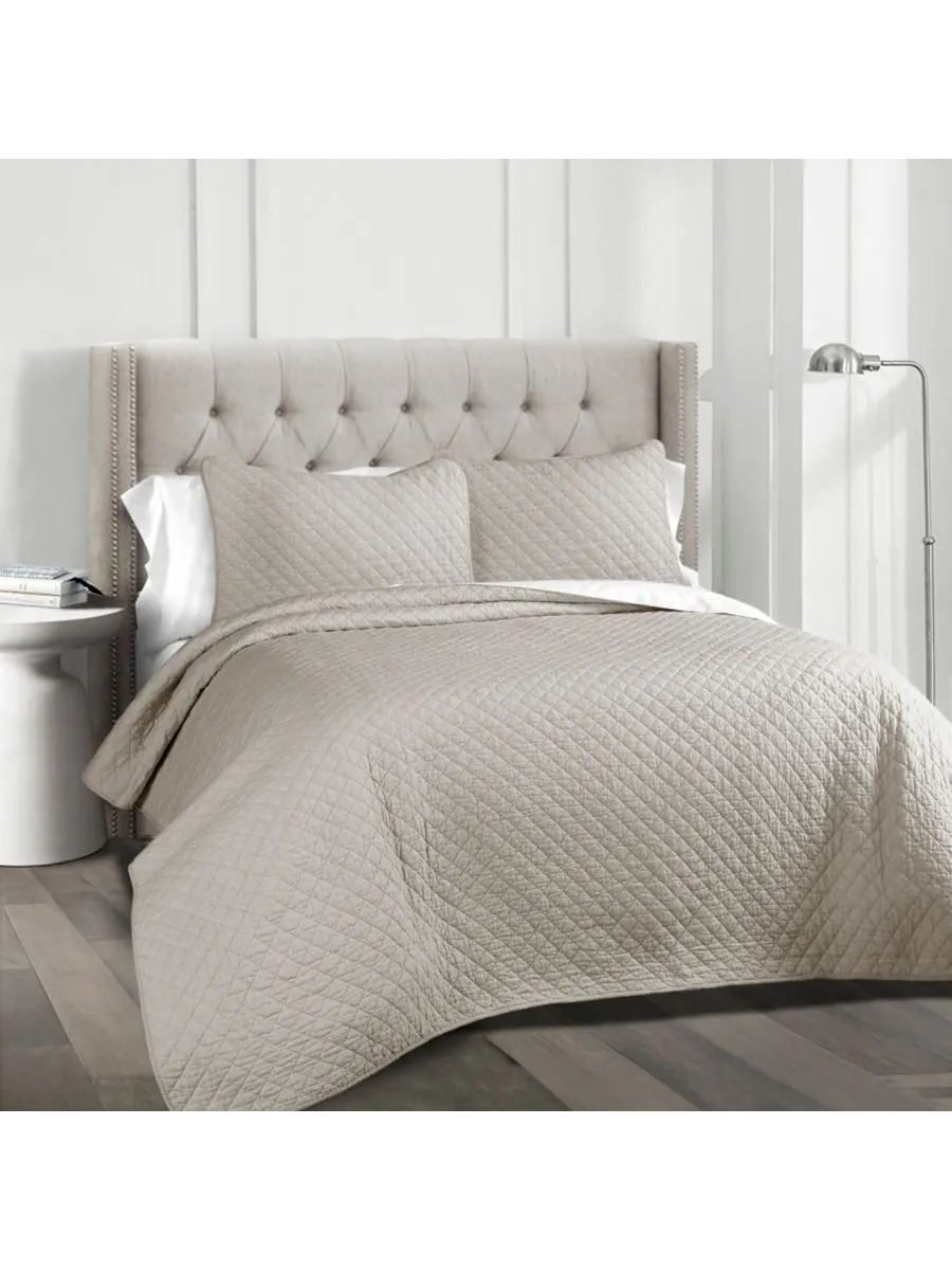 Комплект постельного белья Ava Cotton из 3 предметов, размер King Lush Décor — изображение 1 из 4, серый