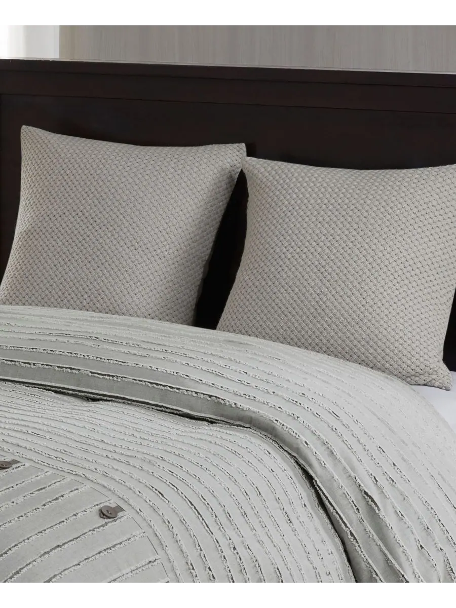 Комплект постельного белья Essence Clipped Jacquard, 10 предметов, размер King Madison Park — изображение 7 из 10, серый