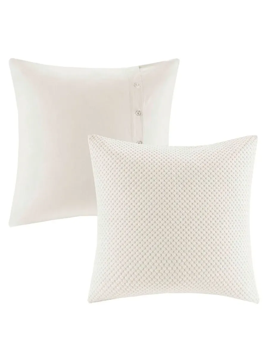 Комплект постельного белья Essence Clipped Jacquard, 10 предметов, размер King Madison Park — изображение 7 из 10, синий