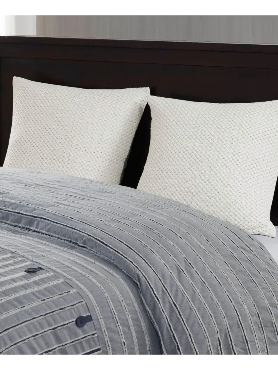 Комплект постельного белья Essence Clipped Jacquard, 10 предметов, размер King Madison Park — изображение 9 из 10, синий