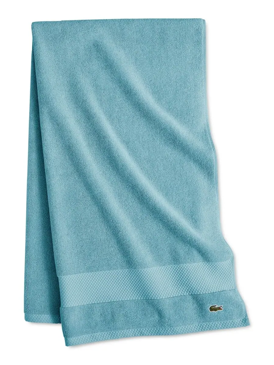 Антимикробная банное полотенце Heritage из хлопка Supima, 89 x 178 см Lacoste Home, небесный — изображение 1 из 10, голубой
