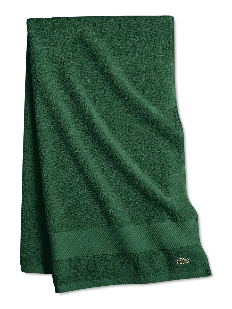 Антимикробная банное полотенце Heritage из хлопка Supima, 89 x 178 см Lacoste Home — изображение 1 из 10, зеленый