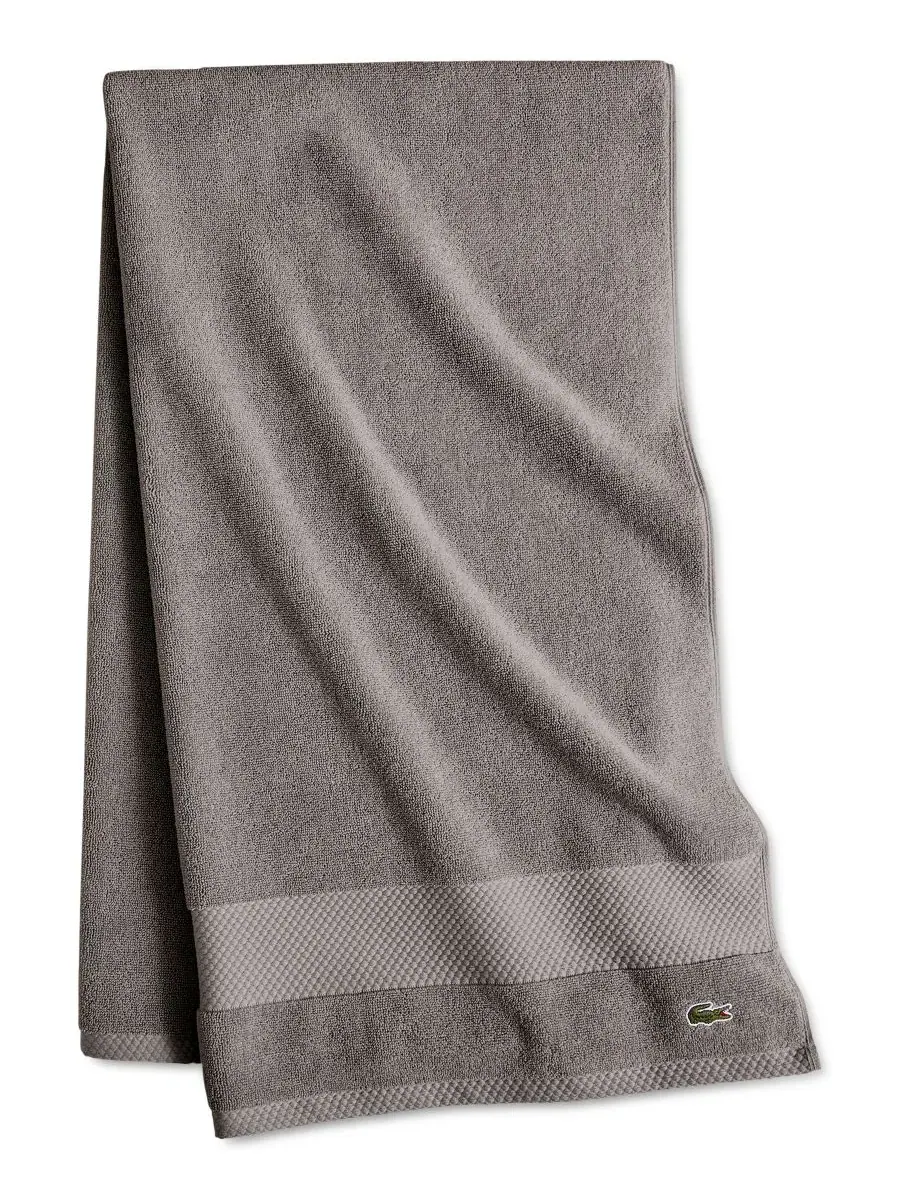 Антимикробная банное полотенце Heritage из хлопка Supima, 89 x 178 см Lacoste Home — серый