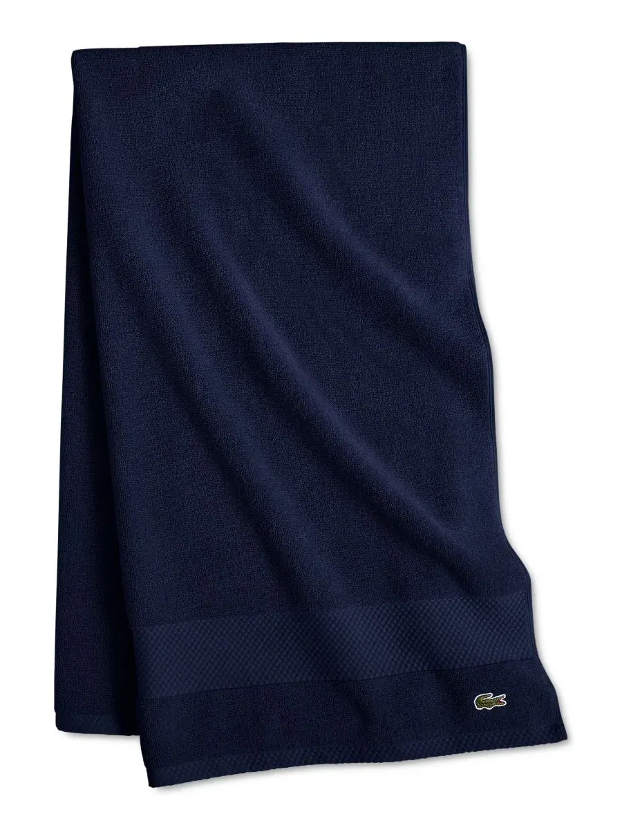 Антимикробная банное полотенце Heritage из хлопка Supima, 89 x 178 см Lacoste Home — изображение 1 из 10, темно-синий