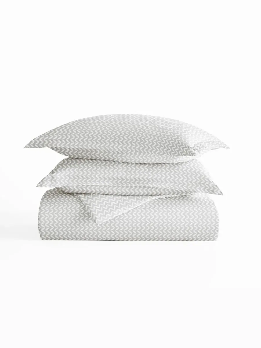 Комплект постельного белья Tranquil Sleep из 3 предметов с узором, размер Full/Queen Ienjoy Home — изображение 9 из 10, серый