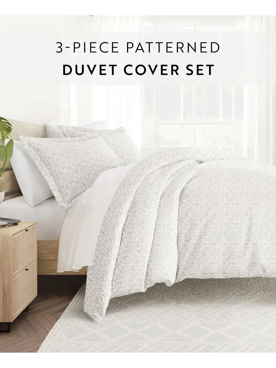 Комплект постельного белья Tranquil Sleep из 3 предметов с узором, размер Full/Queen Ienjoy Home — изображение 2 из 10, серый