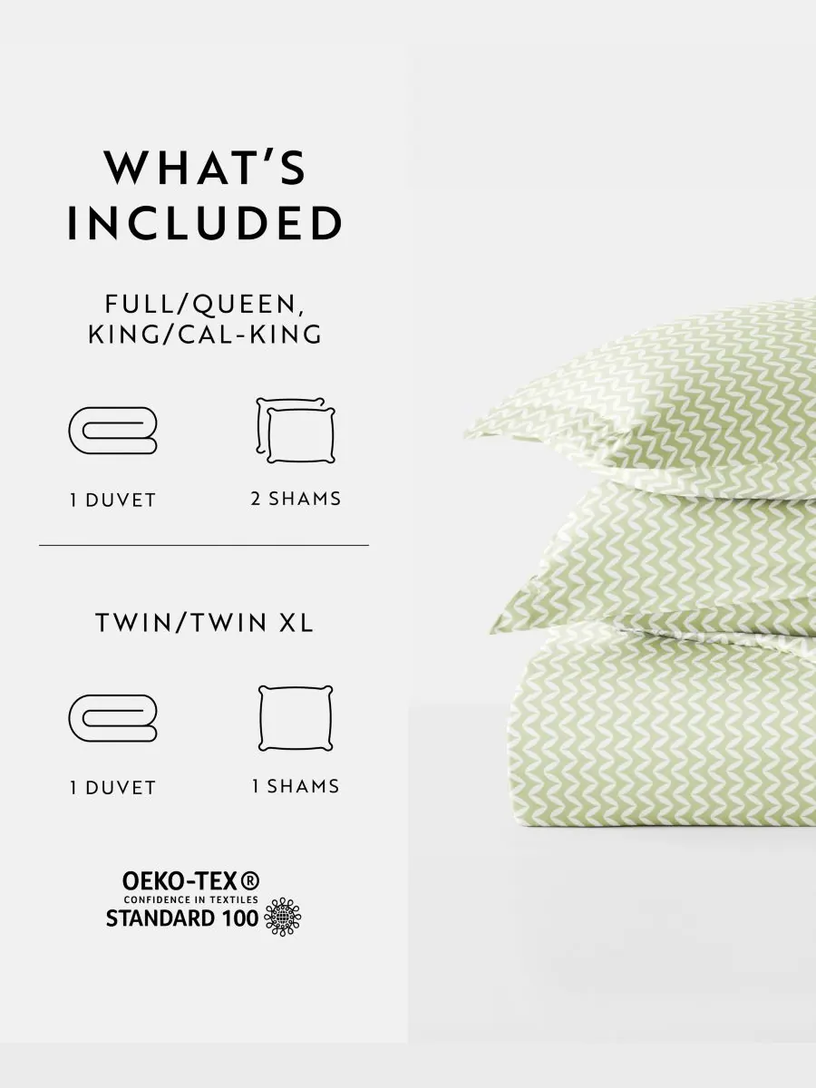 Комплект постельного белья Tranquil Sleep с узором, размер Full/Queen Ienjoy Home, цвет sage chevron — изображение 2 из 10