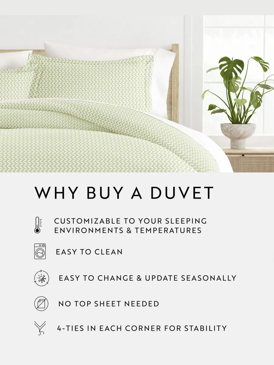 Комплект постельного белья Tranquil Sleep с узором, размер Full/Queen Ienjoy Home, цвет sage chevron — изображение 5 из 10