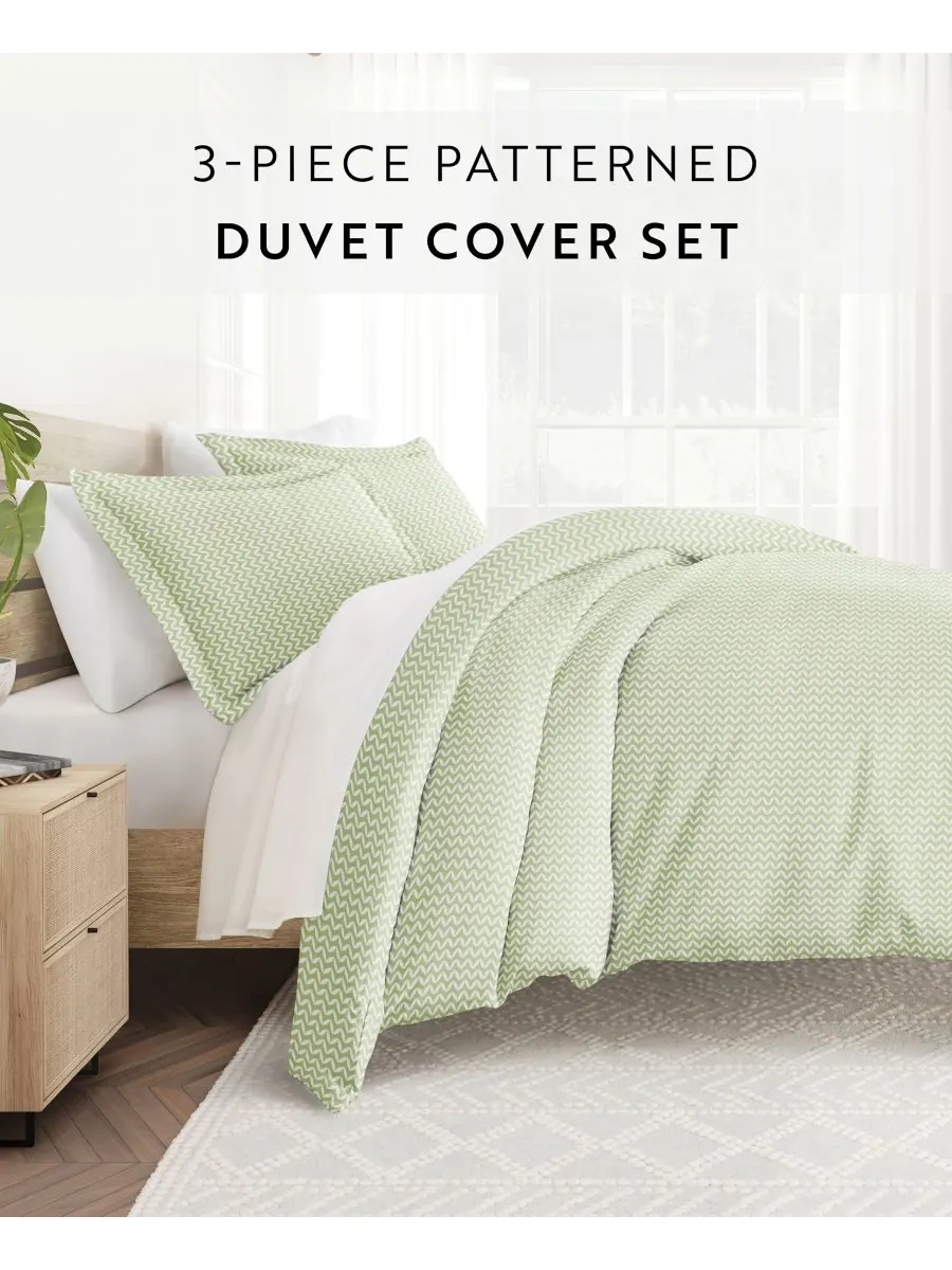 Комплект постельного белья Tranquil Sleep с узором, размер Full/Queen Ienjoy Home, цвет sage chevron — изображение 6 из 10