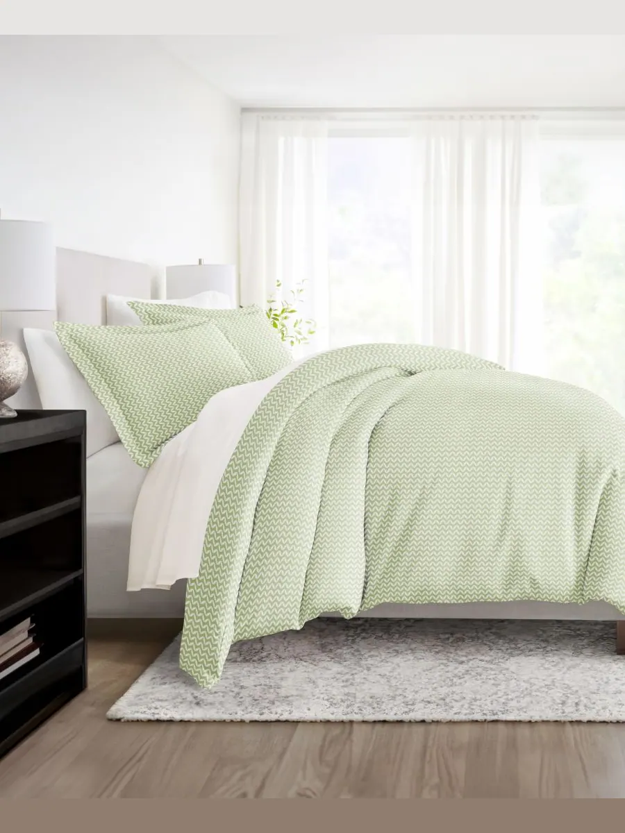 Комплект постельного белья Tranquil Sleep с узором, размер Full/Queen Ienjoy Home, цвет sage chevron — изображение 7 из 10