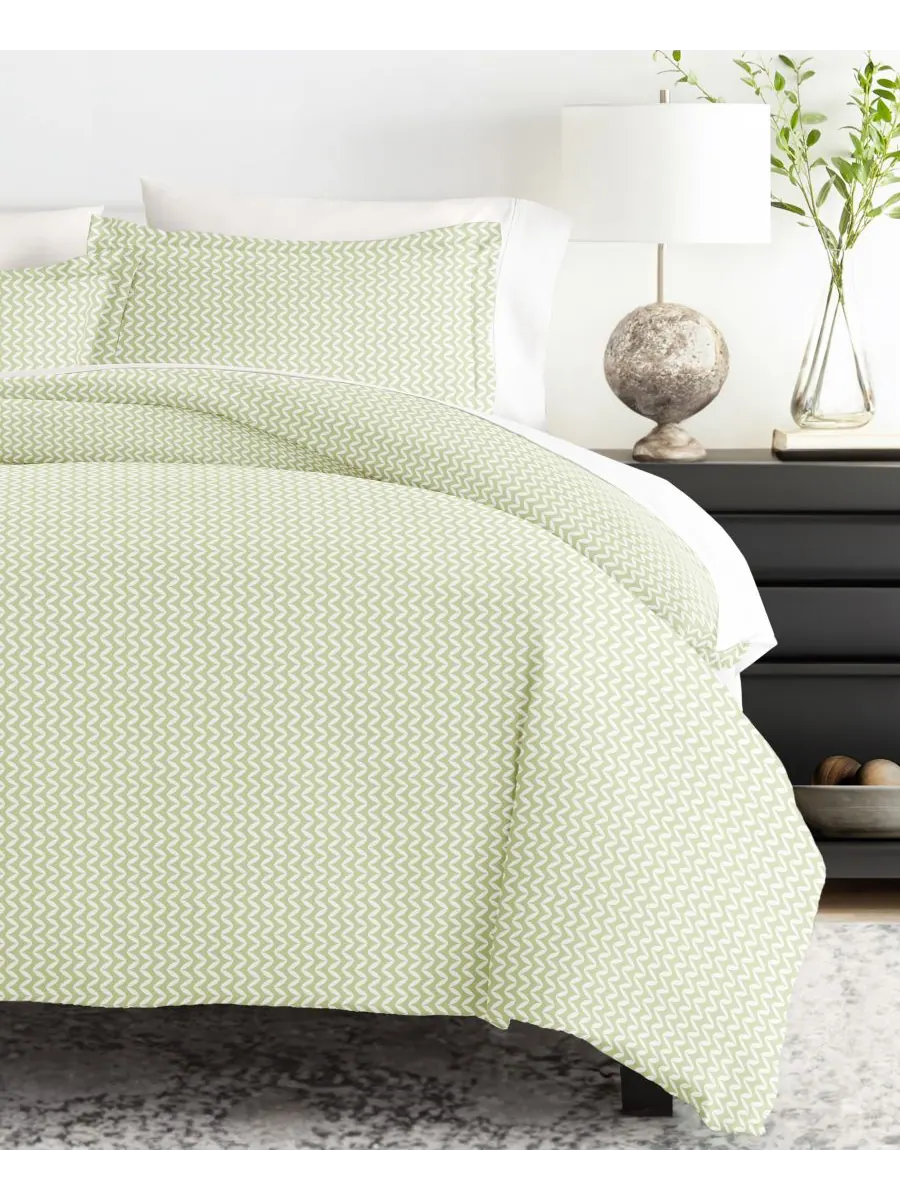 Комплект постельного белья Tranquil Sleep с узором, размер Full/Queen Ienjoy Home, цвет sage chevron — изображение 9 из 10