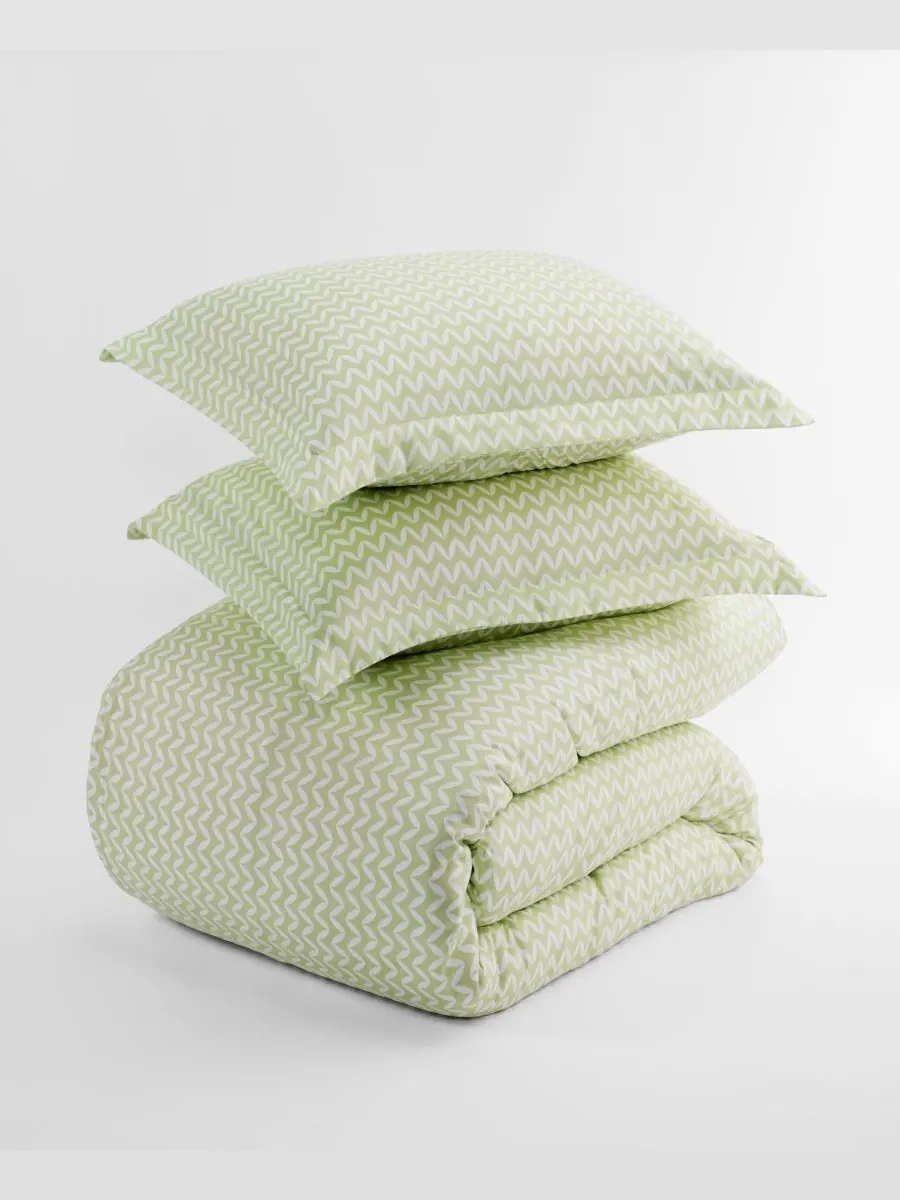 Комплект постельного белья Tranquil Sleep с узором, размер Full/Queen Ienjoy Home, цвет sage chevron — изображение 10 из 10