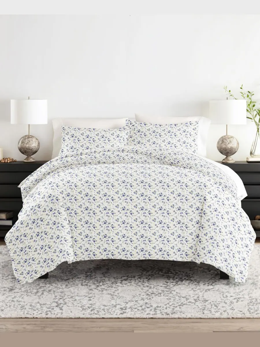 Комплект постельного белья Tranquil Sleep с узором, размер Full/Queen Ienjoy Home — изображение 1 из 10, светлый синий