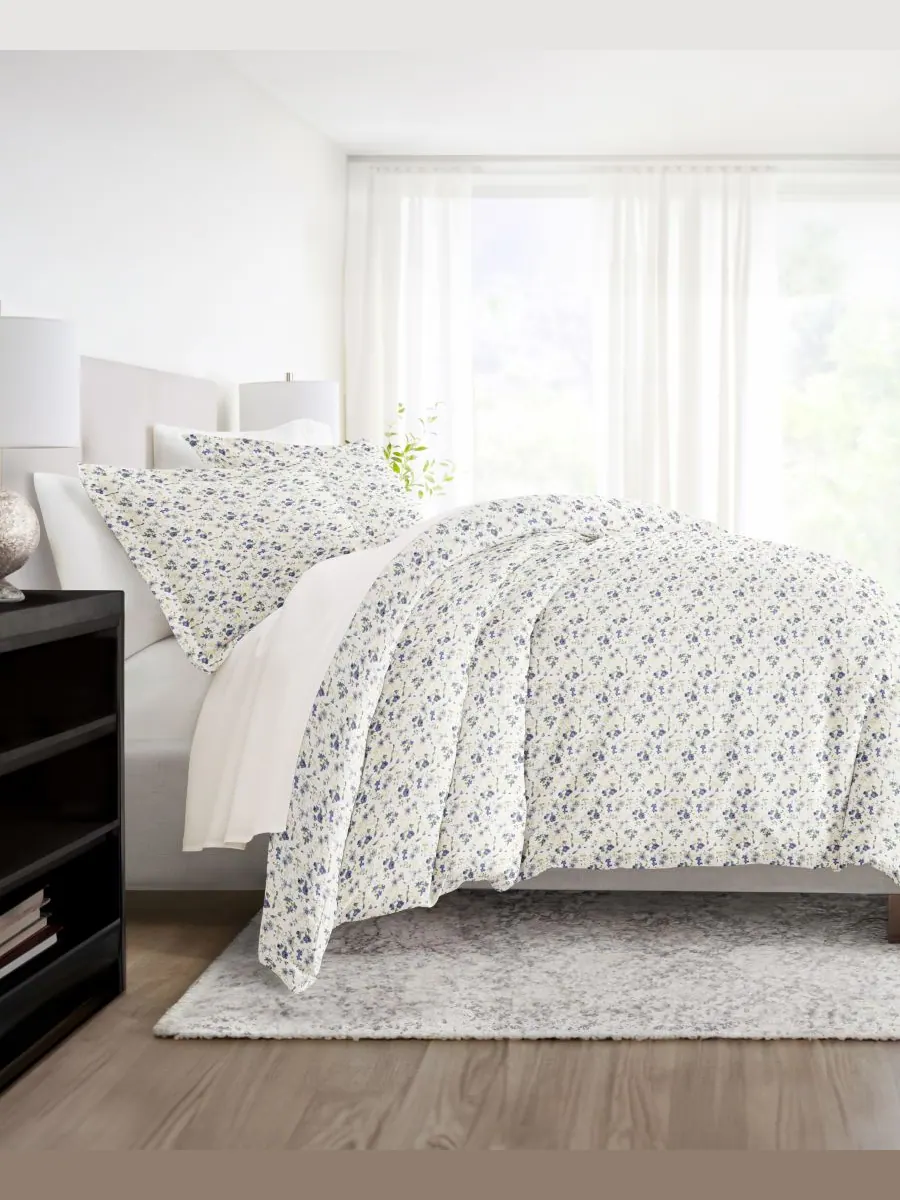 Комплект постельного белья Tranquil Sleep с узором, размер Full/Queen Ienjoy Home — изображение 7 из 10, светлый синий