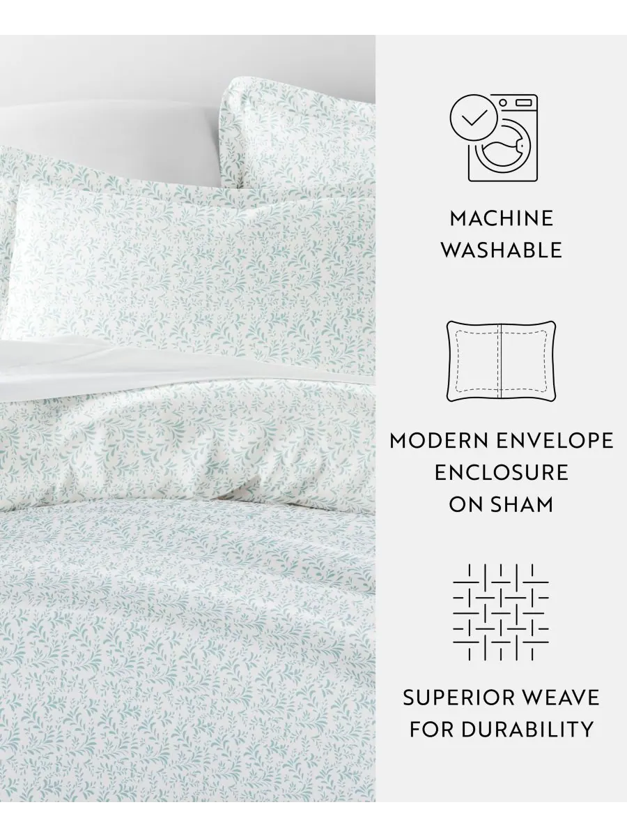 Комплект постельного белья Tranquil Sleep с узором, размер Full/Queen Ienjoy Home — изображение 5 из 10, светлый синий