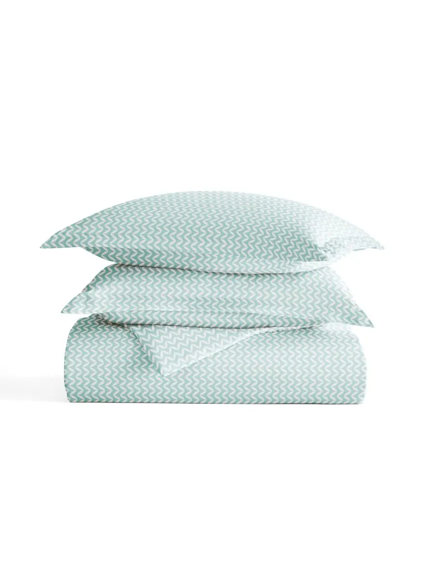 Комплект постельного белья Tranquil Sleep с узором, размер Full/Queen Ienjoy Home — изображение 2 из 10, светлый синий