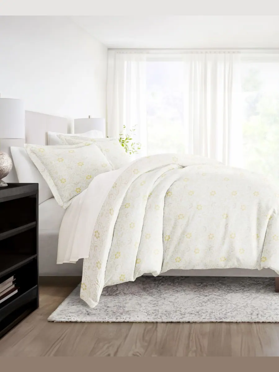 Комплект постельного белья Tranquil Sleep с узором, размер Full/Queen Ienjoy Home — изображение 5 из 10, белый