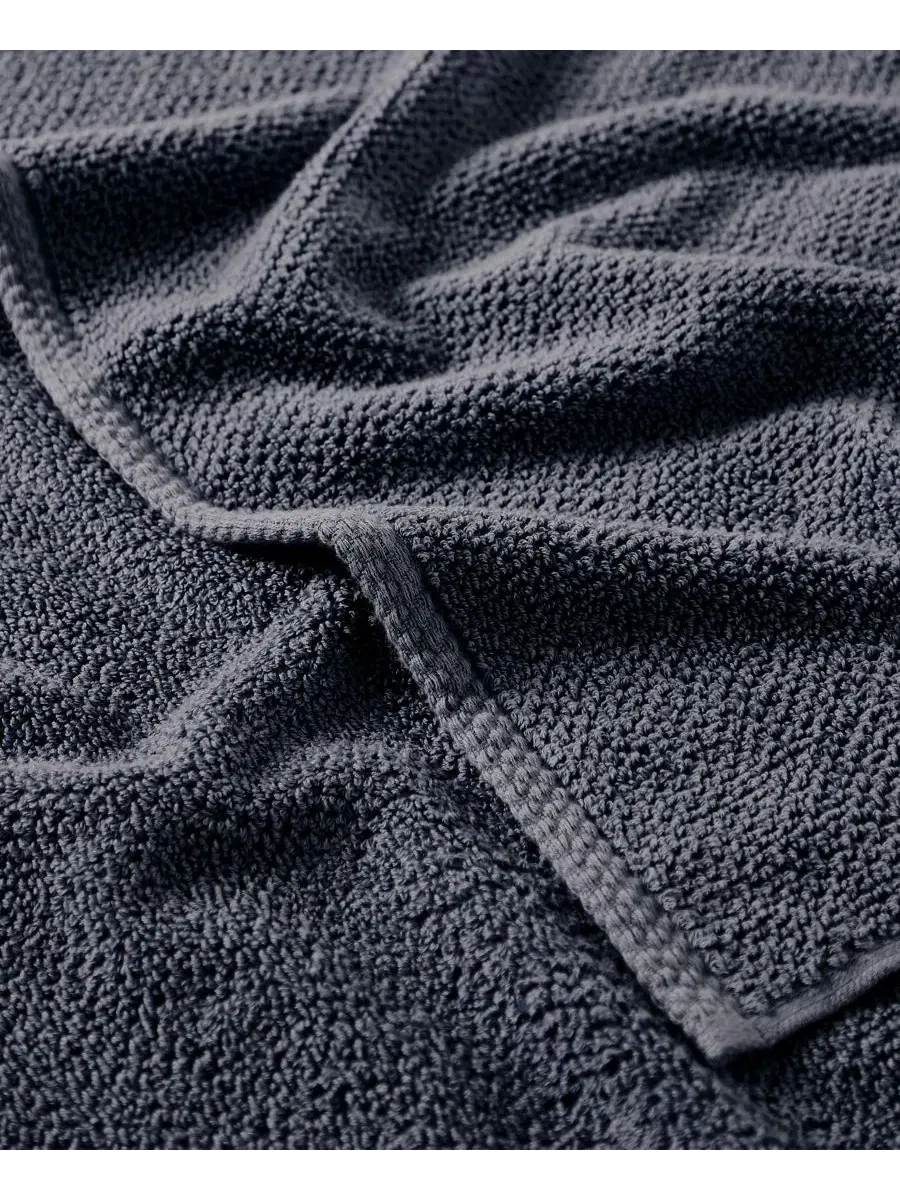Набор банных полотенец Luxury Cotton Textured 6 Pieces Linery & Co — изображение 3 из 6, синий