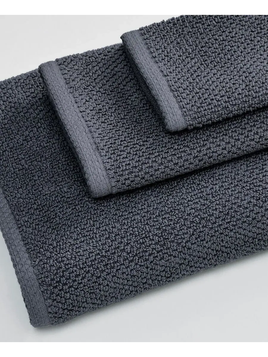 Набор банных полотенец Luxury Cotton Textured 6 Pieces Linery & Co — изображение 4 из 6, синий