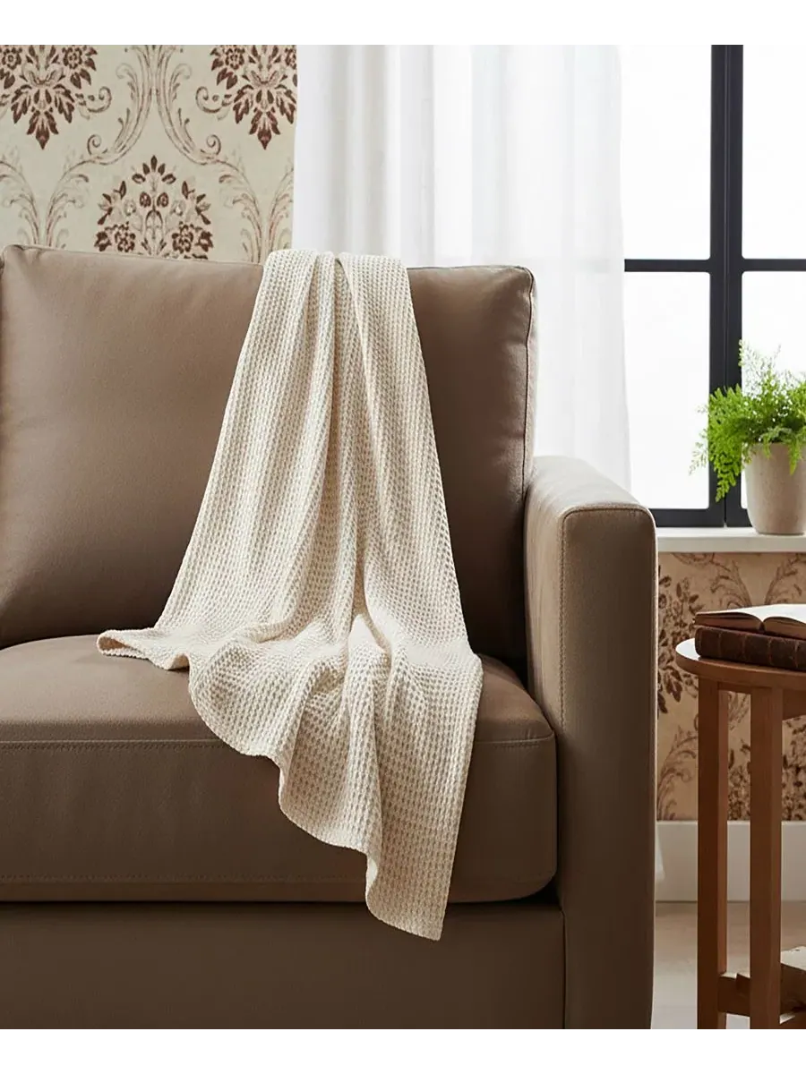 Хлопковый плед Barbara, 127 x 152 см Rizzy Home — белый