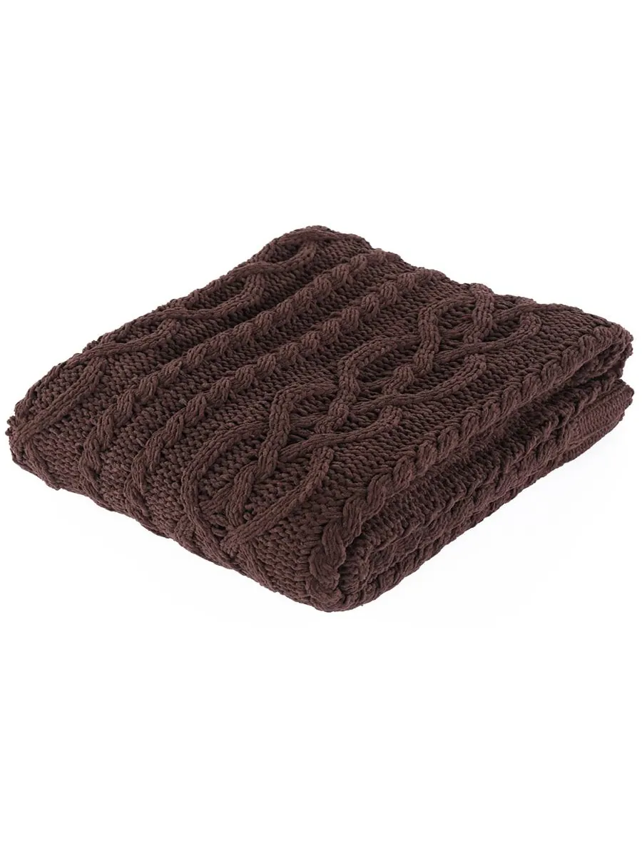 Вязаный роскошный плед из синели от Happycare Textiles, 51 x 67 дюймов Battilo — коричневый