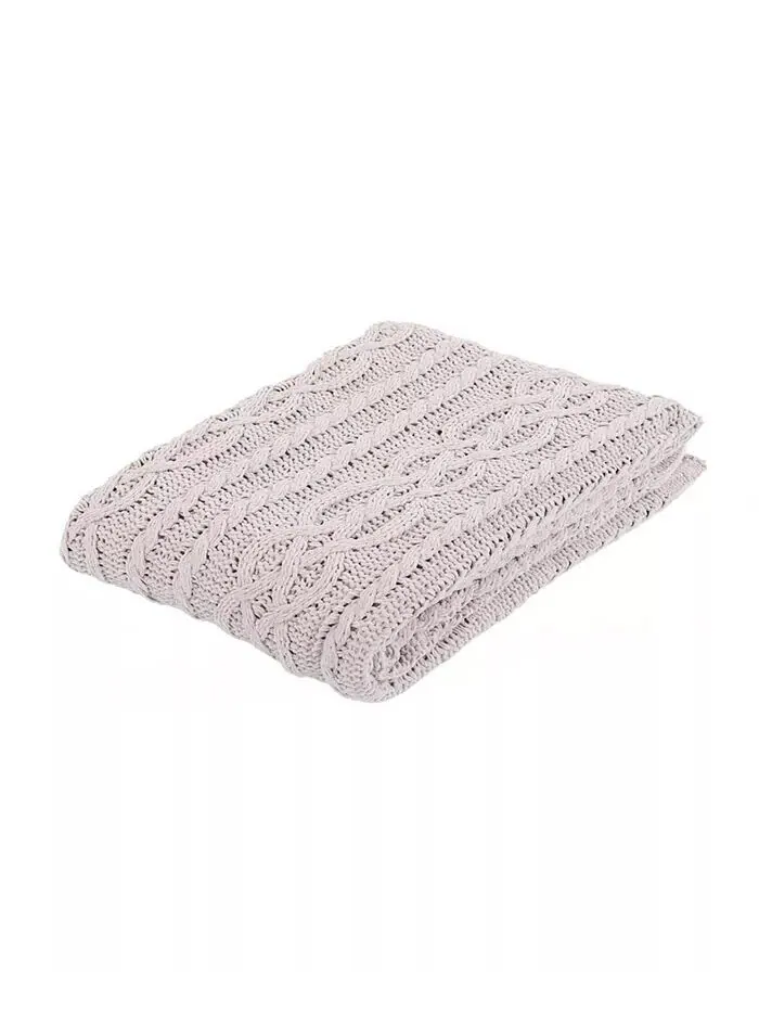 Вязаное роскошное одеяло из синели Happycare Textiles — изображение 1 из 7, светлый серый