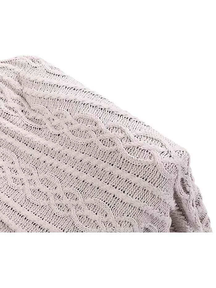 Вязаное роскошное одеяло из синели Happycare Textiles — изображение 5 из 7, светлый серый