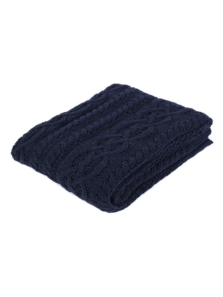 Вязаный роскошный плед из синели от Happycare Textiles, 51 x 67 дюймов Battilo — изображение 1 из 5, темно-синий