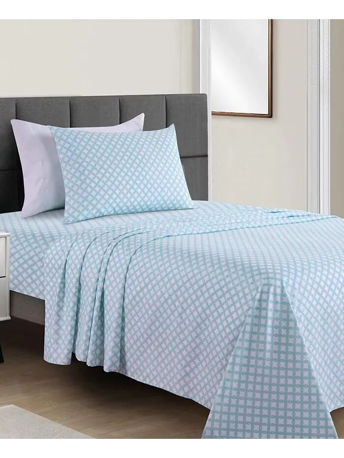 Наборы простыней из микрофибры с принтом Fairfield Square Collection — синий