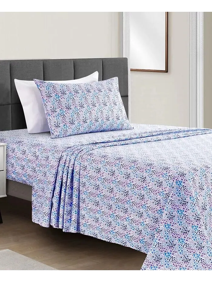 Наборы простыней из микрофибры с принтом Fairfield Square Collection — изображение 1 из 2, синий
