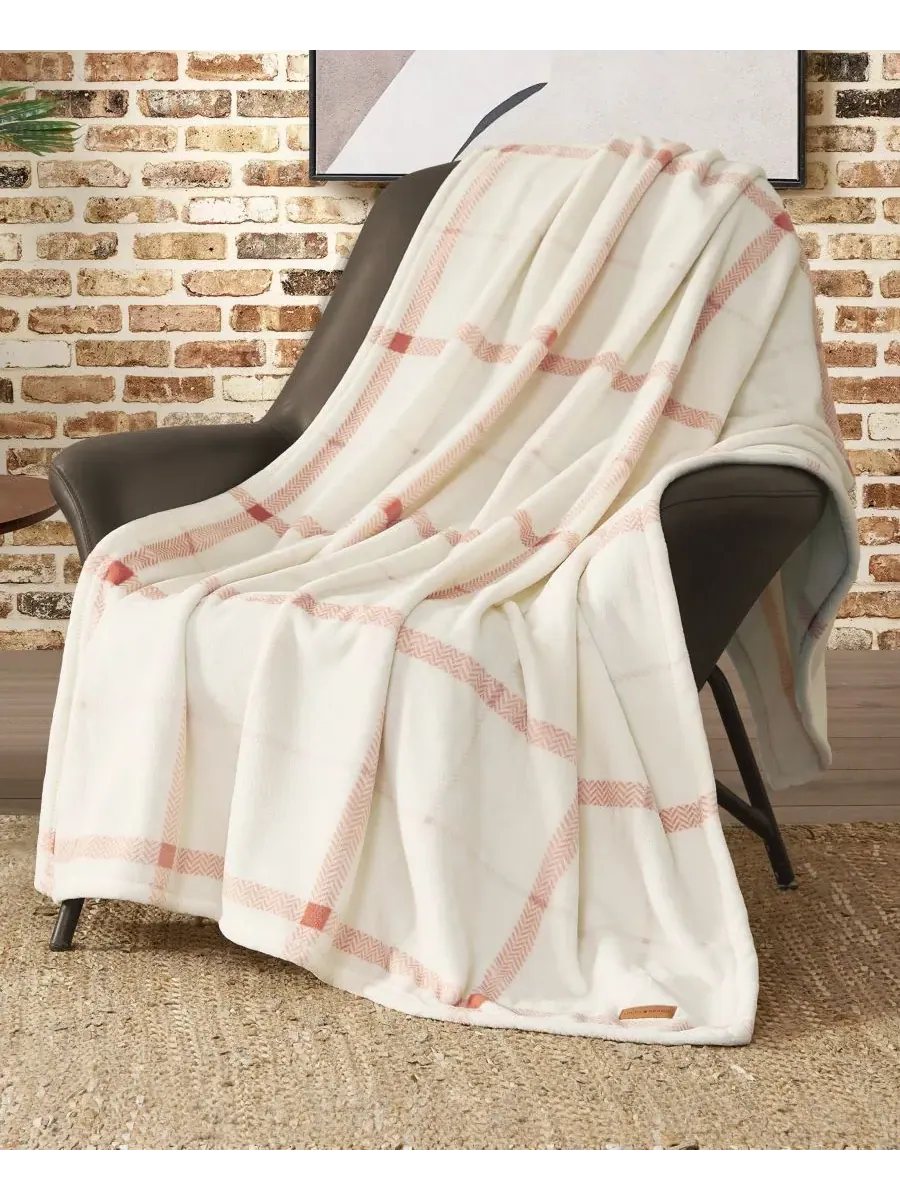Мягкий плед Palmdale Plaid Cozy Plush Throw, 127 см x 178 см Lucky Brand