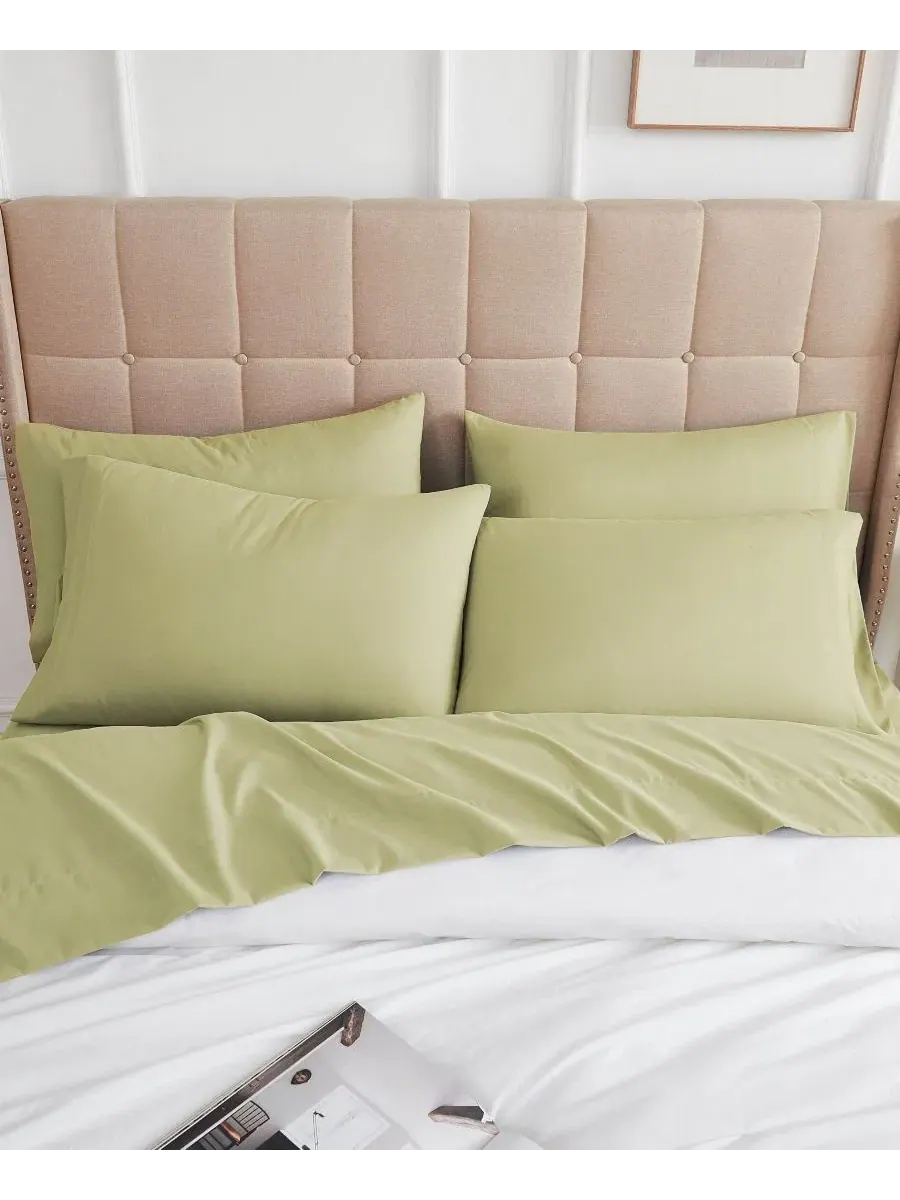 Комплект постельного белья из микрофибры, 6 предметов, Queen Southshore Fine Linens — изображение 3 из 5, зеленый