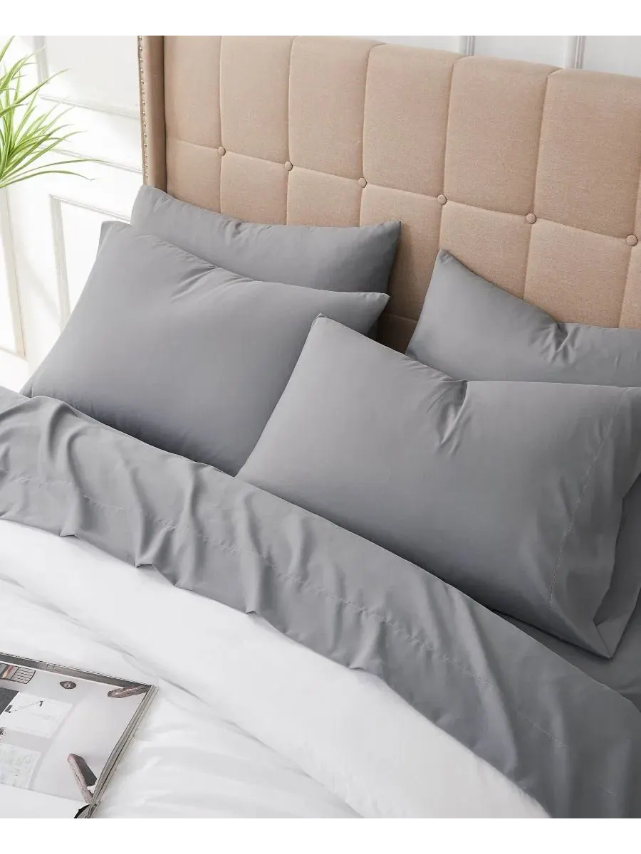 Комплект постельного белья из 6 предметов No-Slip Ultra Soft Deep Pocket, Queen Southshore Fine — изображение 3 из 5, серый