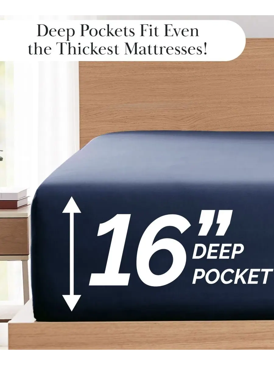Комплект постельного белья из микрофибры, 6 предметов, Queen, No-Slip Ultra Soft Deep Pocket — изображение 5 из 5