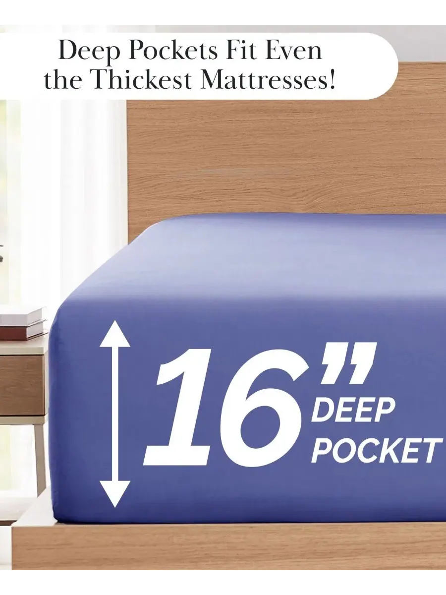Комплект постельного белья No-Slip Ultra Soft Deep Pocket 6-Piece Sheet Set, Queen Southshore Fine — изображение 5 из 5