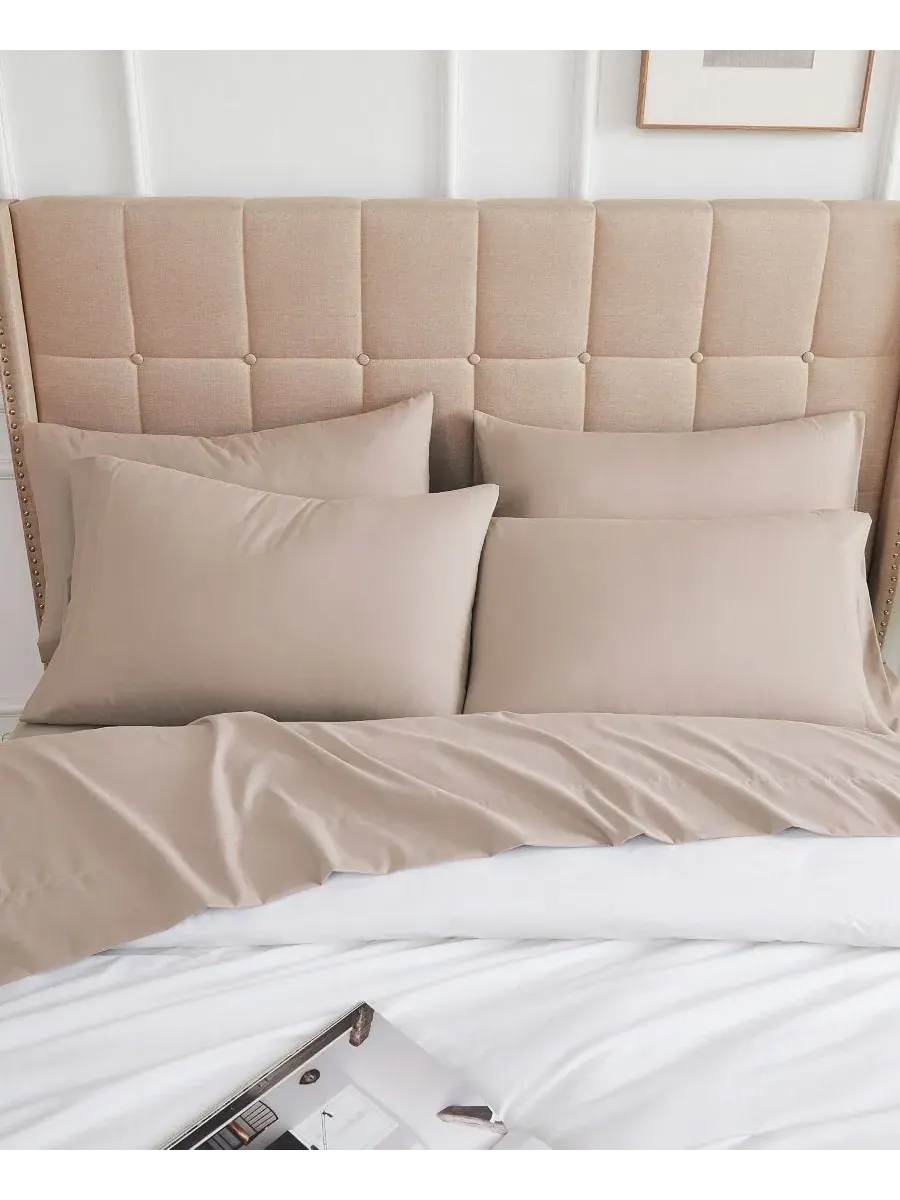 Комплект постельного белья с простыней на резинке, 6 предметов, Queen Southshore Fine Linens — изображение 3 из 5, сирень