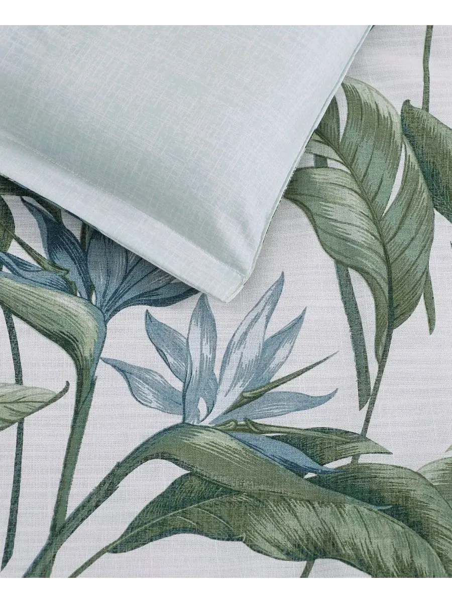 Комплект постельного белья с принтом Birds of Paradise Tommy Bahama Home — изображение 5 из 8, синий зеленый