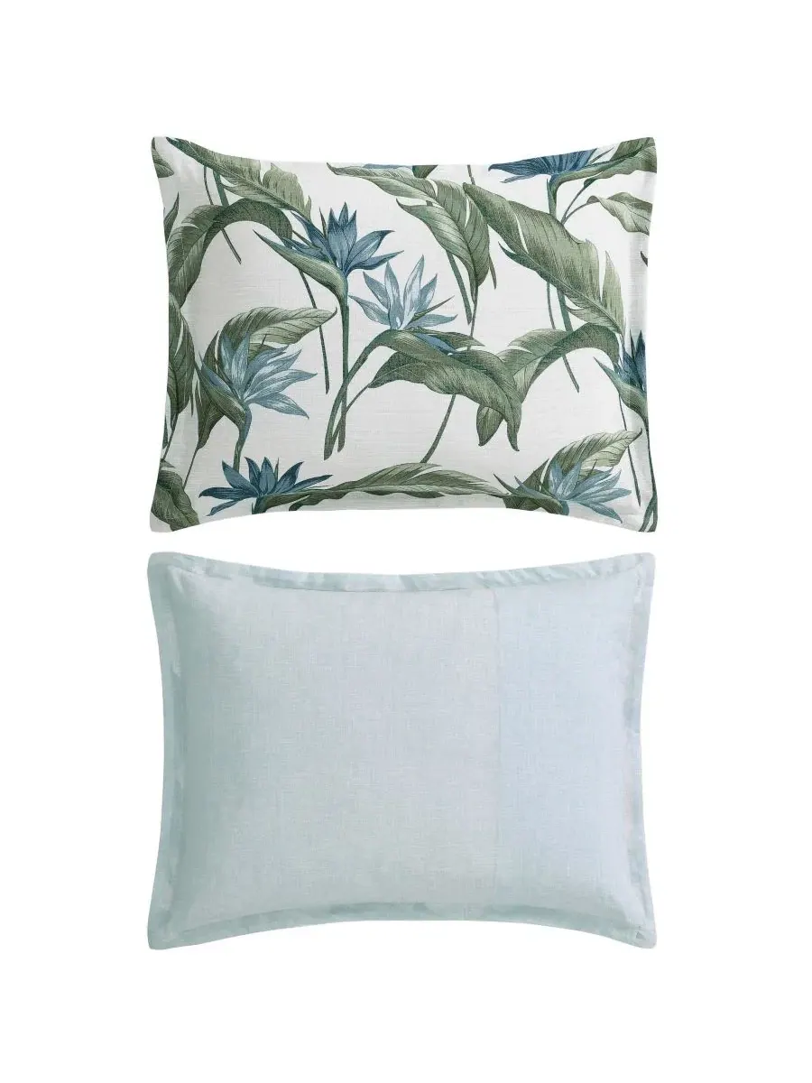 Комплект постельного белья с принтом Birds of Paradise Tommy Bahama Home — изображение 8 из 8, синий зеленый