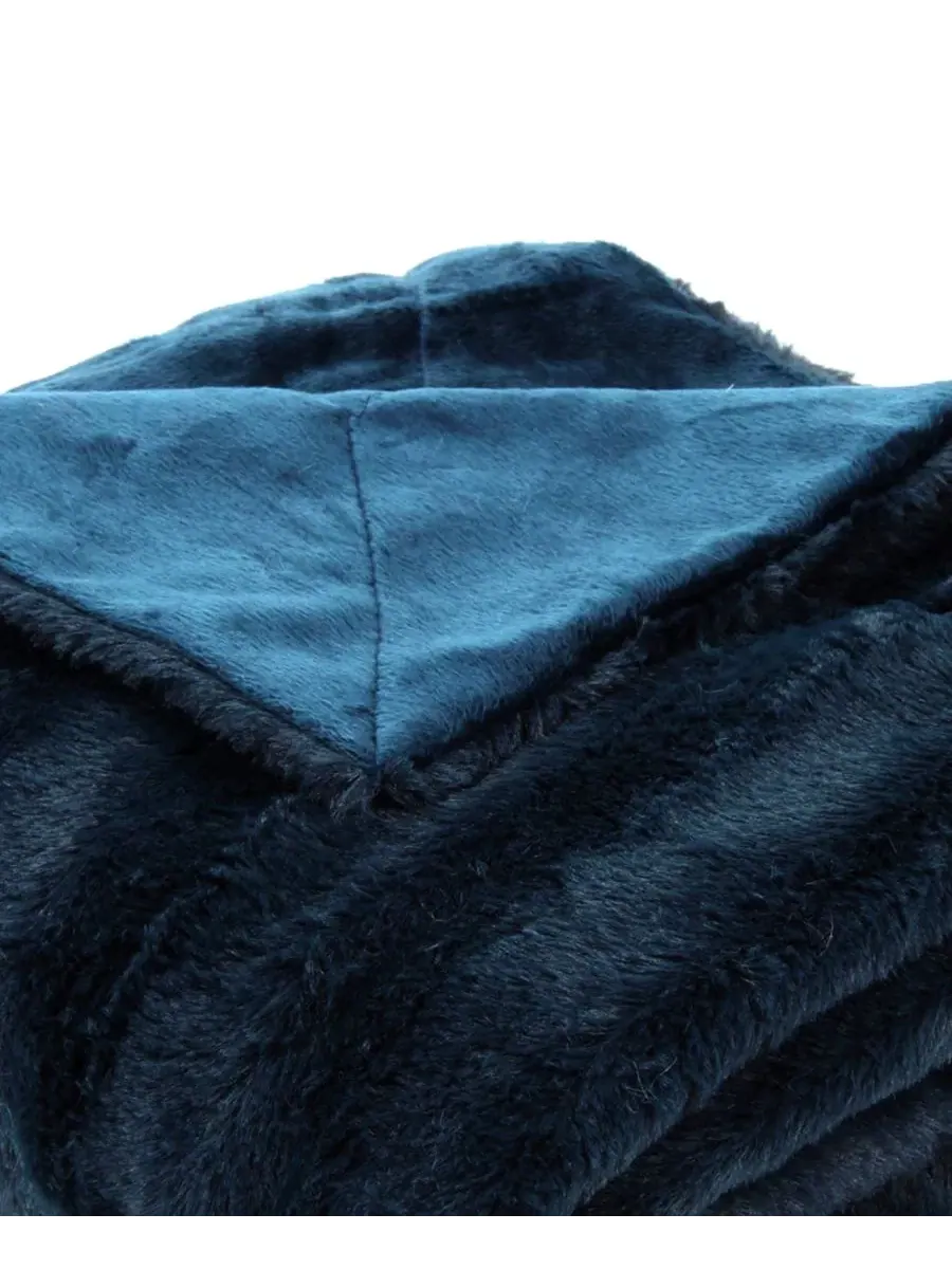 Плед декоративный с faux fur текстурой, 274 x 224 см Cheer Collection — изображение 2 из 6, синий