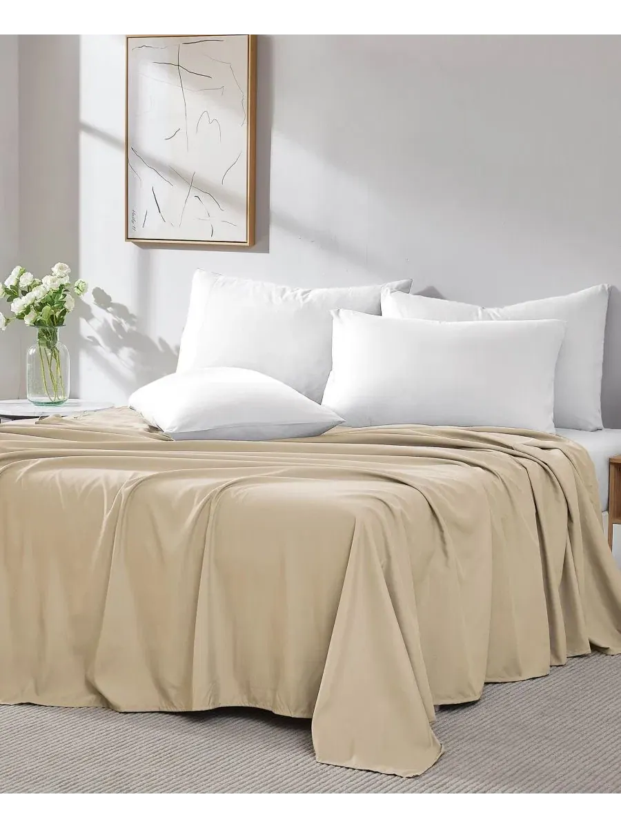 Комплект простыней 2 шт. King Southshore Fine Linens — изображение 3 из 5, бежевый