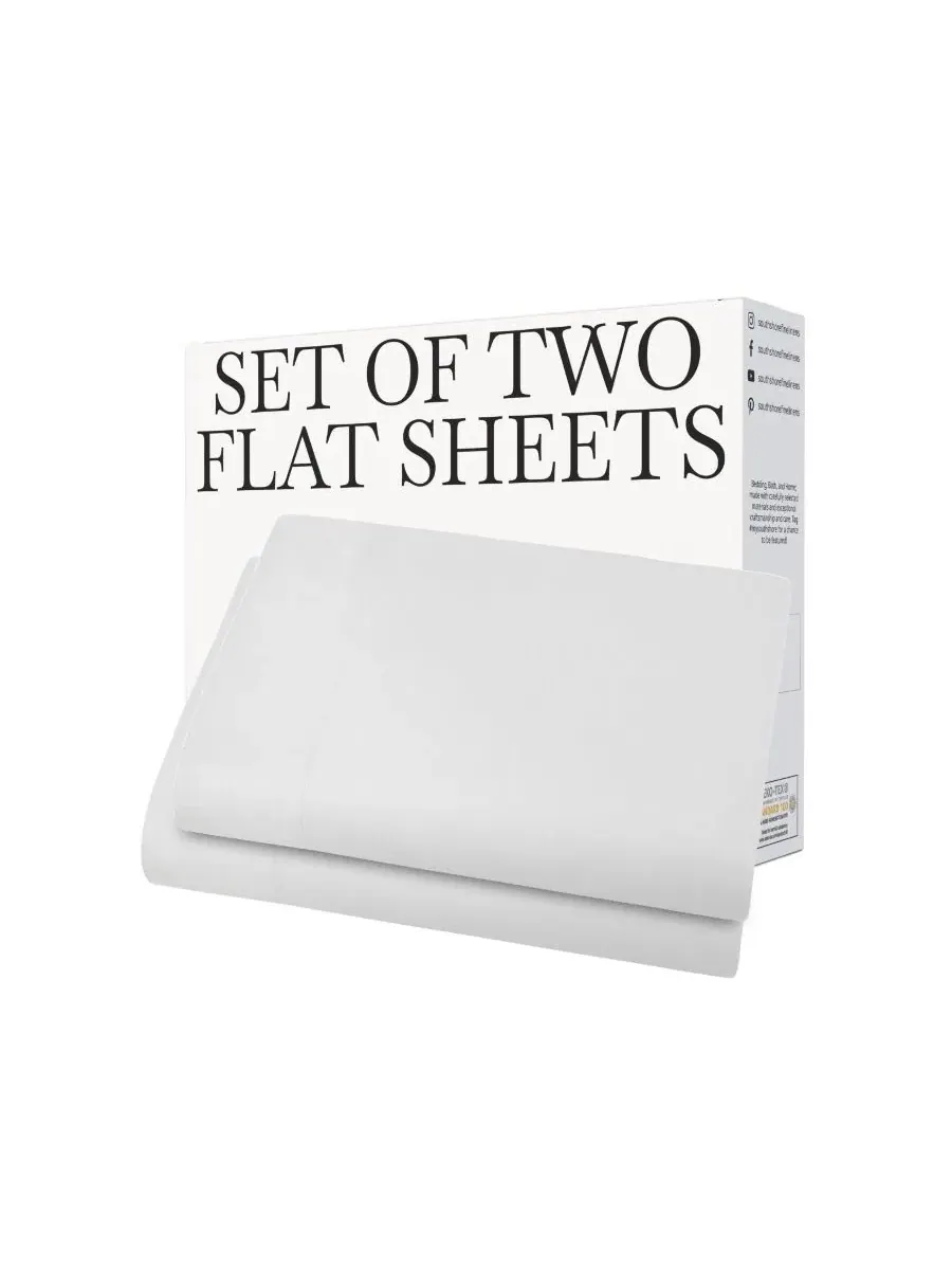 Простыня плоская 2 шт, King, из полиэстера Southshore Fine Linens — изображение 5 из 5, белый