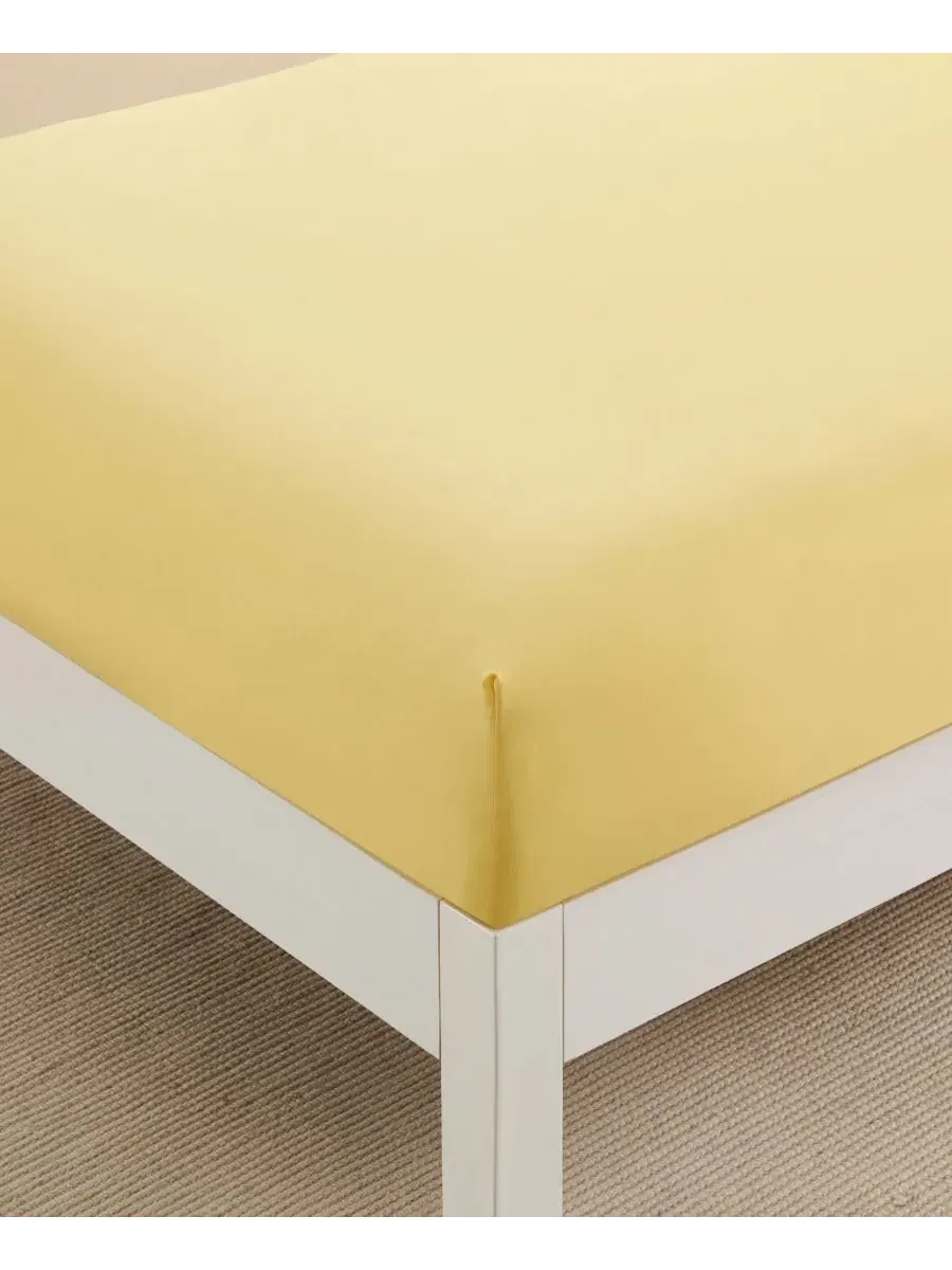 Просторная простыня на резинке из микрофибры, 1500 нитей, Twin XL Sweet Home Collection — изображение 4 из 4, желтый