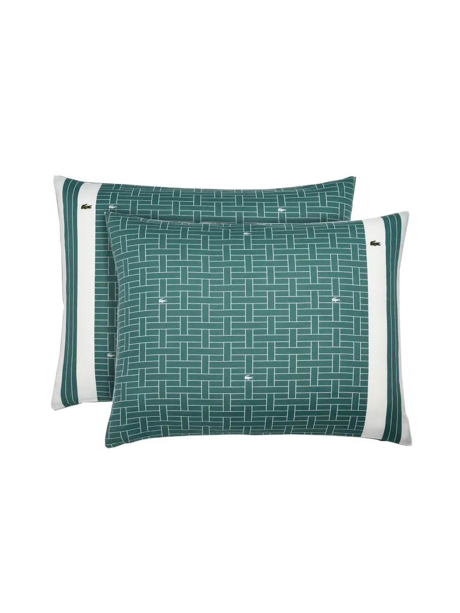 Комплект постельного белья Heritage Geo Cotton из 3 предметов, размер Full/Queen Lacoste Home — изображение 4 из 7, зеленый