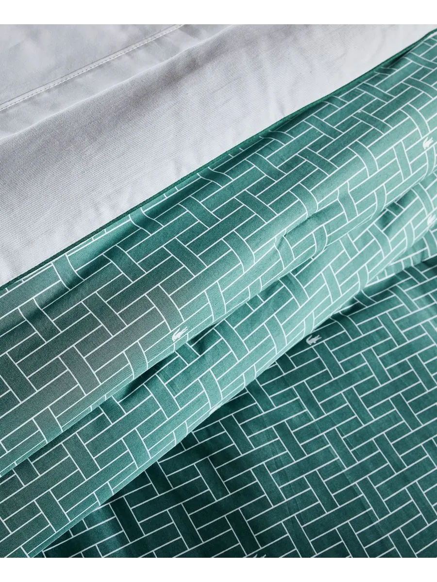 Комплект постельного белья Heritage Geo Cotton из 3 предметов, размер Full/Queen Lacoste Home — изображение 6 из 7, зеленый